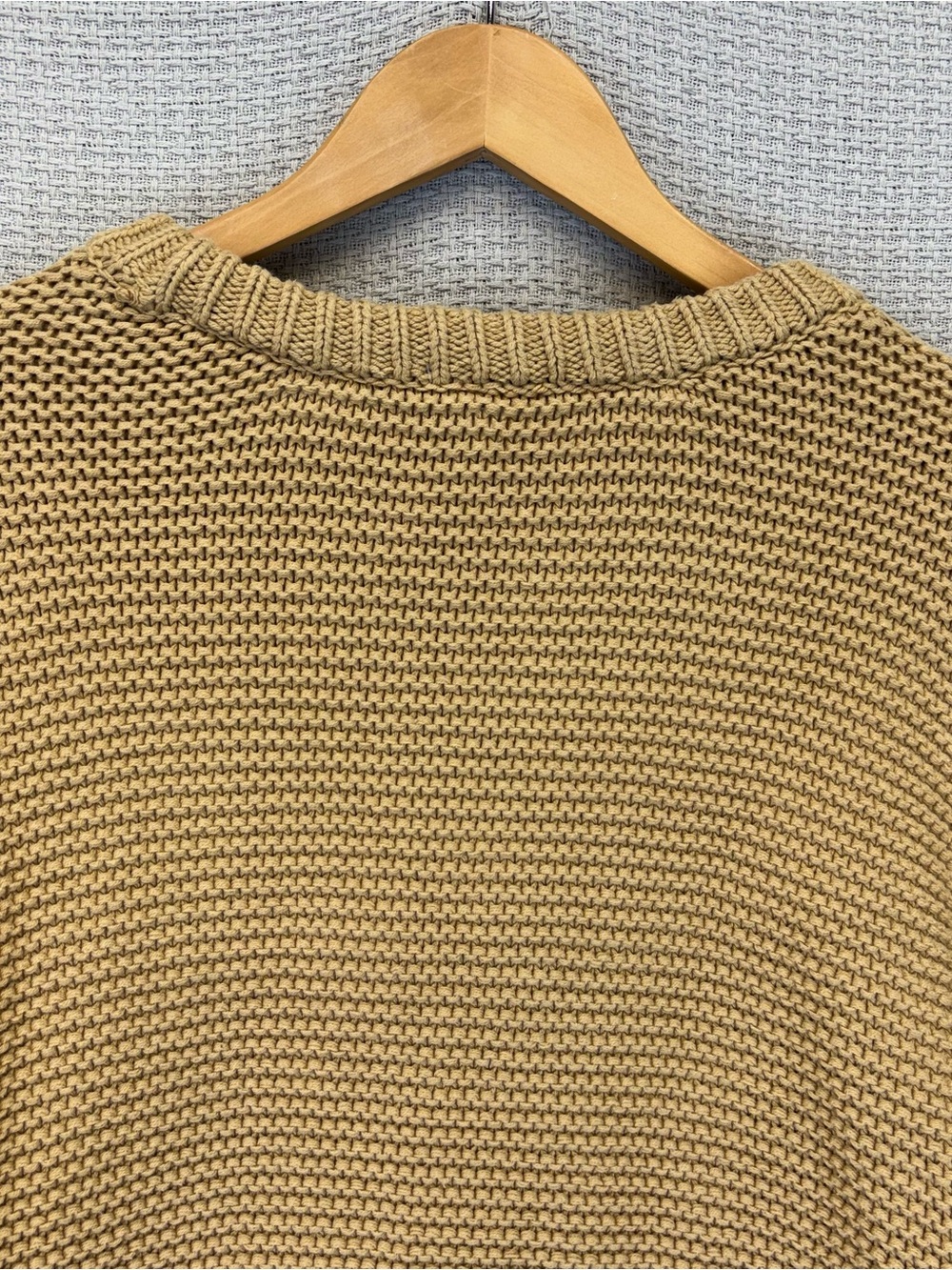 Free People Dream Tan Cable Knit Sweater Women Med Fisherman Nautical Preppy - Picture 8 of 10